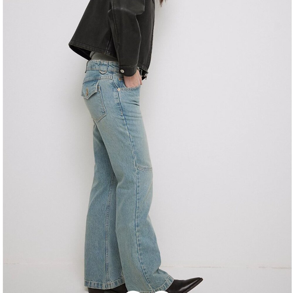 NWT Free People Flora Low-Rise Bootcut Jeans in Mai Tai - Picture 3 of 5